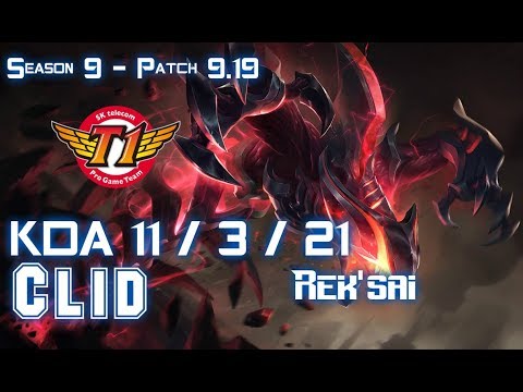 SKT T1 Clid REK'SAI vs EKKO Jungle - Patch 9.19 KR Ranked