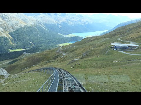 Führerstandsmitfahrt in der Standseilbahn von Corviglia bis Chantarella bei St. Moritz
