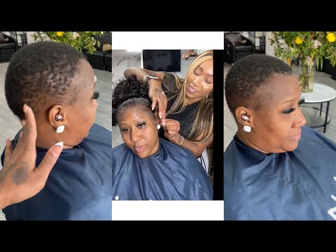 2 FRONTAL PONYTAIL ON MY BALDHEADED SISTER #alopecia #shannysnaturalbeauty