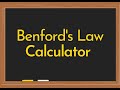 Benfords Law Calculator Video