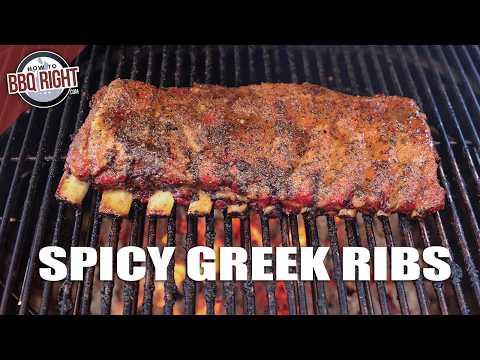 Spicy Greek Ribs GRILLED Directly Over Charcoal