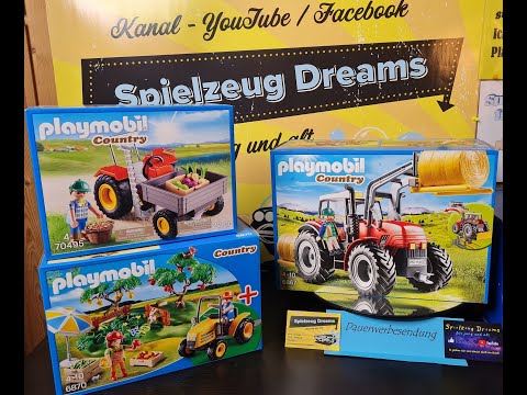 Playmobil Country 70495 Gemüsebauer, 6870 Starter Set Obsternte, 6867 Riesentraktor mit Werkzeugen