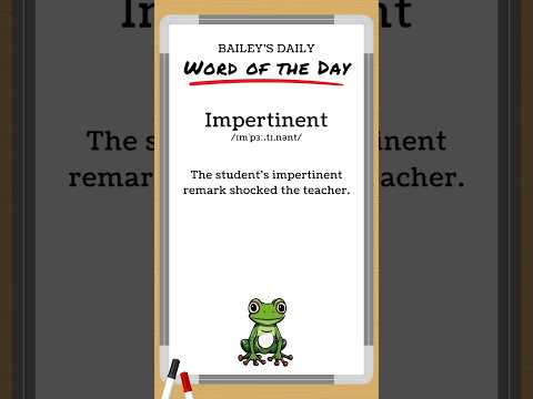 BD: Word of the Day - Impertinent