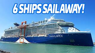 6 Ship Sail Away Parade from Port Canaveral | Cruise Ships Departing Together!