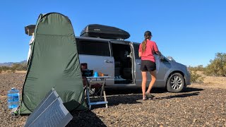 A REAL Day of Living in a Minivan in Quartzsite, AZ 🌵 | Solo Female Van Life Camping | Dec. 2025