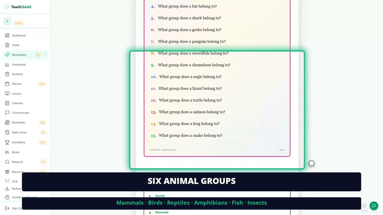Teach Shield - Science Worksheets