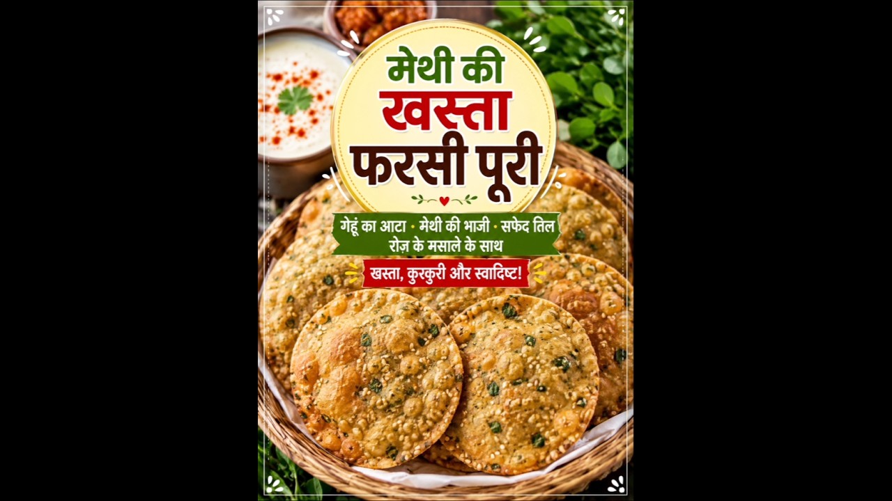 मेथी की खस्ता फसी पूरी 😍 | Methi Farsi Puri Recipe | Crispy & Tasty Puri #shorts#YouTube shorts