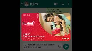 Raksha Bandhan 2021 | Exclusive E-Gift Card | Kushals Fashion Jewellery