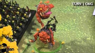 Orks and Goblins vs Dark Elves Warhammer Battle Report Ep 2 Part 1/3