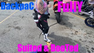 BACKPAC SUITED & BOOTED!! WE MEET MY BRO TO SHOW THE CBR1000RR