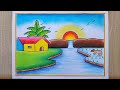 Paddy Field With Farmer Scenery Drawing Easy Landscape Scenery Drawing Village Scenery Drawing