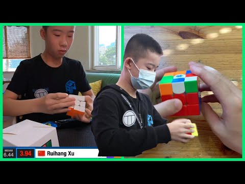 Ruihang Xu's Incredible 4.13 (Cube Solved At 3.9)