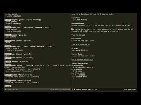 Elisp Tutorial Part 7 - Alists and Plists