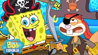 Bob Esponja | Ahoy, marujos! As melhores cenas piratas do Bob Esponja! 🐠⚓ | Bob Esponja em Português