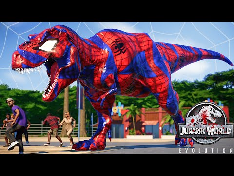 Spiderman T-REX vs Venom, Superman, Batman Dinosaurs Fight 🌍 JURASSIC WORL EVOLUTION