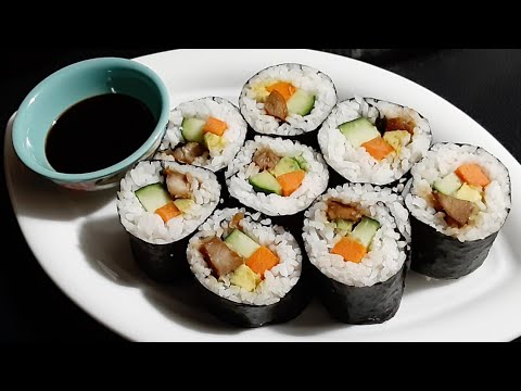 Chicken Teriyaki Sushi Roll ( Using Jasmine Rice )