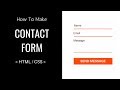 How To Make A Contact Form Using HTML And CSS - Easy Tutorials How To Make A Contact Form Using HTML And CSS - Easy Tutorials