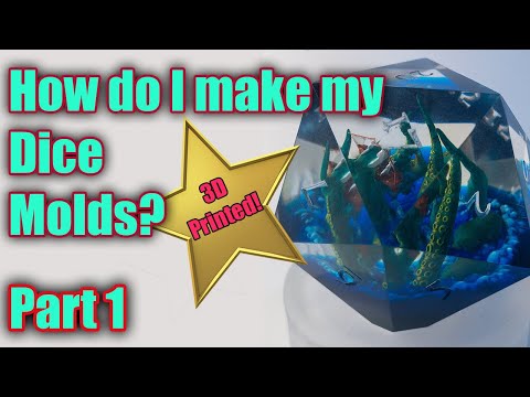 How do I make my Dice molds? 2 part silicone molded 3D printed dice mold forms! Part 1