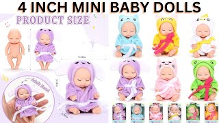 4 Inch Mini Baby Dolls 6pcs Set Realistic Baby Dolls Toys with Cute Handmade Doll Clothes