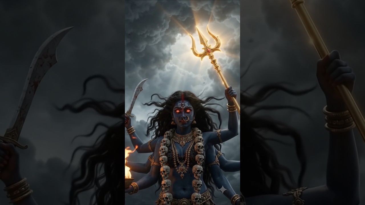 “जब माँ काली का क्रोध जागता है, तो अधर्म का अंत निश्चित है 🔱🖤 जय माँ काली 🙏” #mahakali #viral