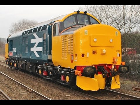 Class 37 No 37402 Thrashes Out of Prudhoe - 0Z56 York PSD to Carlisle Kingmoor - 29th Feb 2016