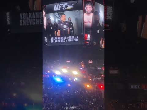 Nick Diaz vs. Robbie Lawler walkouts and intros UFC 266 Las Vegas.