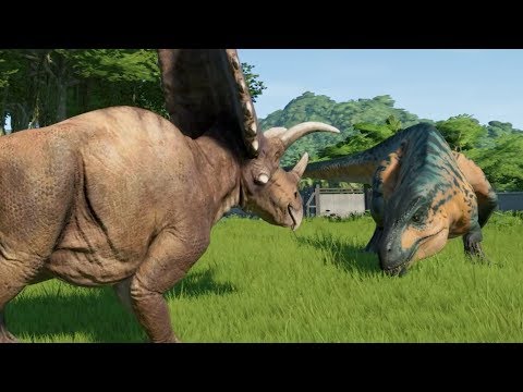 Pentaceratops VS 6 Acrocanthosaurus All Skins - Jurassic World Evolution