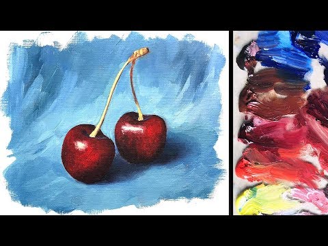 Oil Painting Basics Tutorial For Beginners | Realistic Cherries