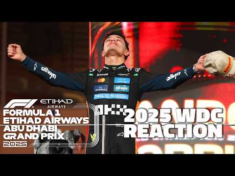 LANDO NORRIS 2025 WORLD DRIVERS' CHAMPIONSHIP PODIUM & INTERVIEW 🏆🗣️ | ESPN F1