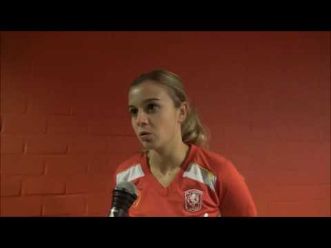 20161005 Interview with Maud Roetgering   player of FC Twente  after the UWCL Match   32 finales bet