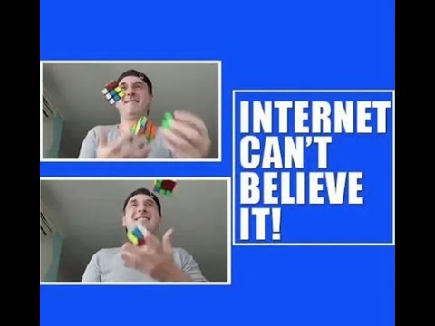 juggles and solves three Rubik’s cubes Fastest time to solve three Rubik's cubes whilst juggling