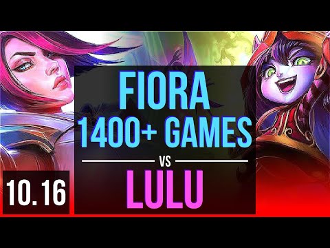 FIORA vs LULU (TOP) | 2.6M mastery points, 1400+ games, 3 early solo kills | KR Diamond | v10.16