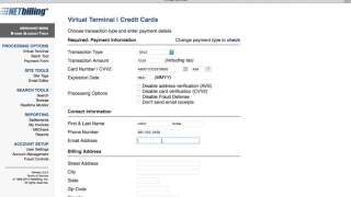 NETbilling Virtual terminal tutorial