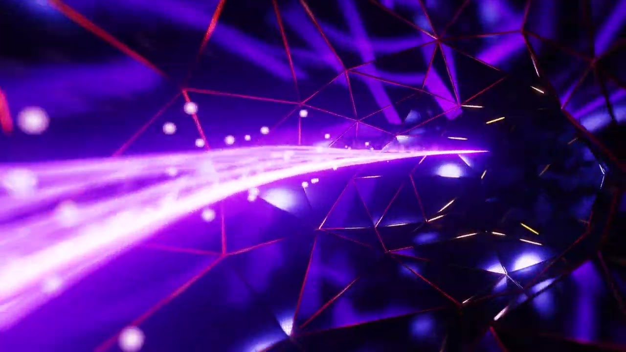 Magic particles fly through the tunnel. Infinitely looped animation