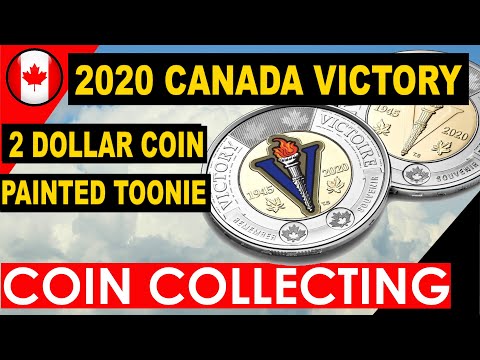 2020 Canada Victory 2 Dollar Coin - Painted Toonie Rare only 2 million Minted