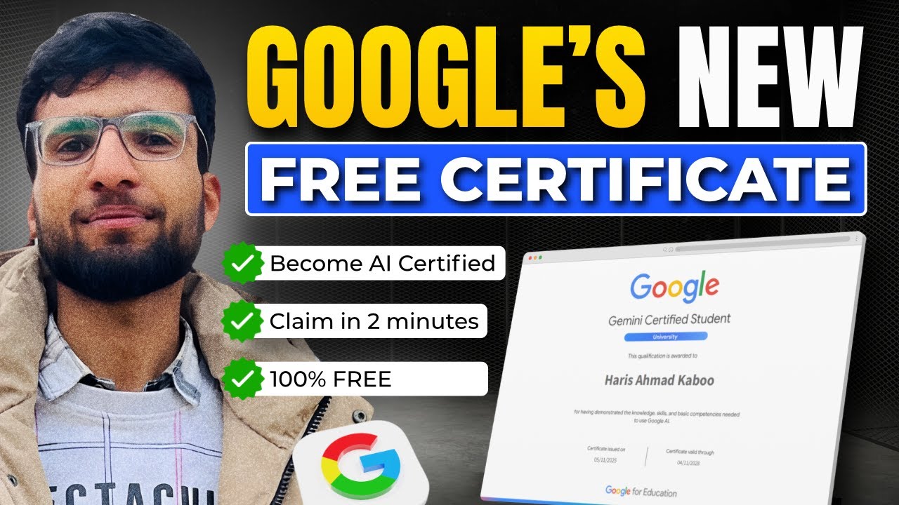 Google Launched Free Al Certificate 2026 | FREE Certification from Google in Just 2 Minutes