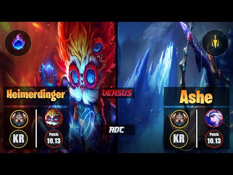 Challenger HEIMERDINGER [Arcane Comet] (ADC) VS  ASHE - Challenger KR Patch 10.13