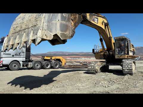 Transporting On Site: CAT 365B & 352F Excavators With MAN TGX & Lowboy Trailer - Fasoulas Transports