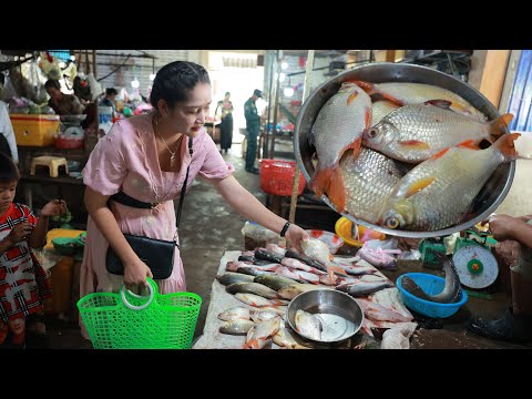 Yummy Fish Fry Eating Tamarind Sauce Recipe - Buy Fish from market - Cooking with Sros