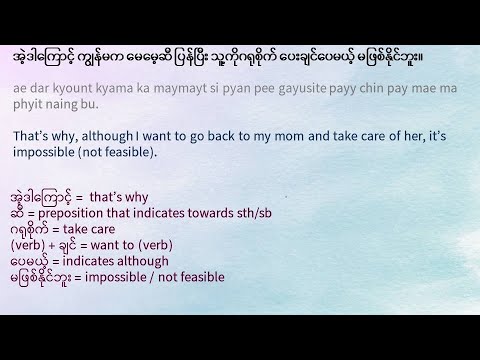 Learn Burmese with a monologue - My diary 1 [Intermediate]