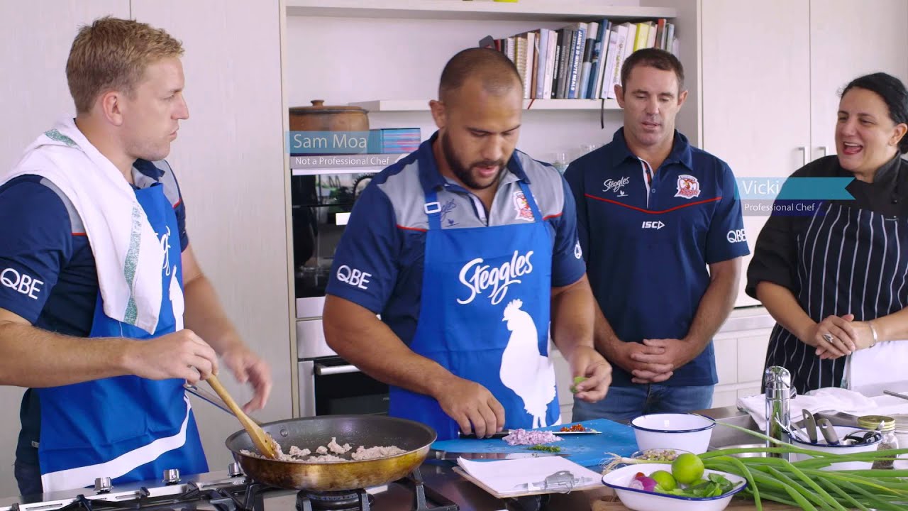 Episode 1 of the Steggles Roosters Cooking Challenge