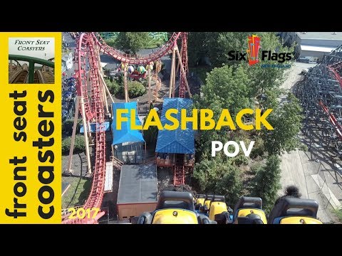 Flashback POV Full HD Six Flags New England 2017 Roller Coaster Back Seat On Ride