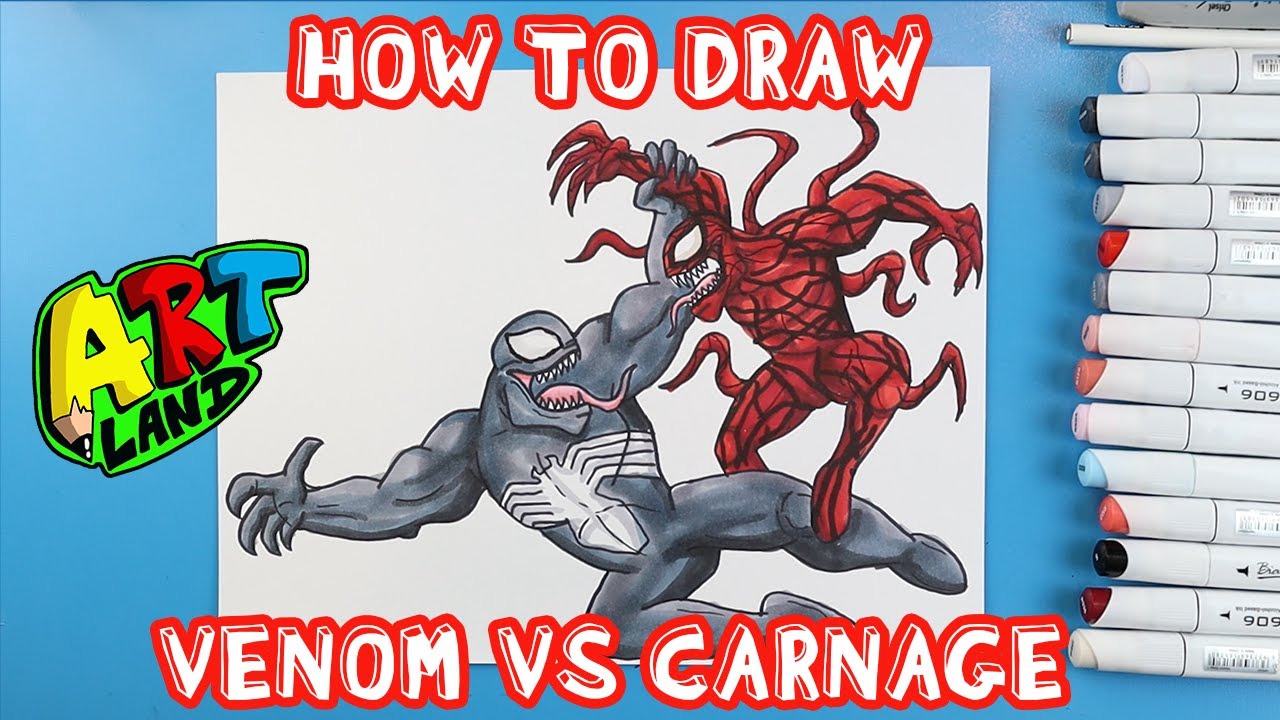 How to Draw VENOM VS CARNAGE!!!