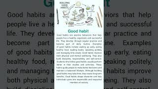Good Habits — Small Daily Habits That Change Your Life #speakconfidentenglish #englishlanguage