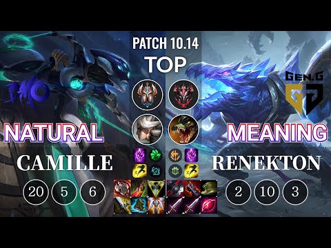 DMO Natural Camille vs GEN Meaning Renekton Top - KR Patch 10.14