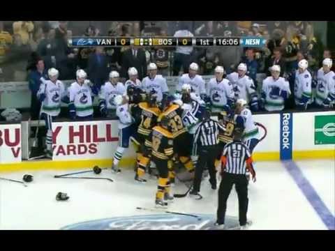 Canucks vs Bruins Line Brawl + More!