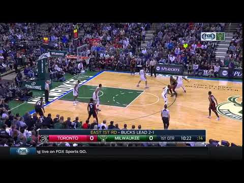 NBA, playoff 2017, Raptors vs. Bucks, Round 1, Game 4, Move 1, Serge Ibaka, 2 pointer
