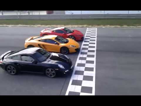 McLaren MP4-12C VS Ferrari 458 Italia VS Porsche 997 Turbo MkII 2011