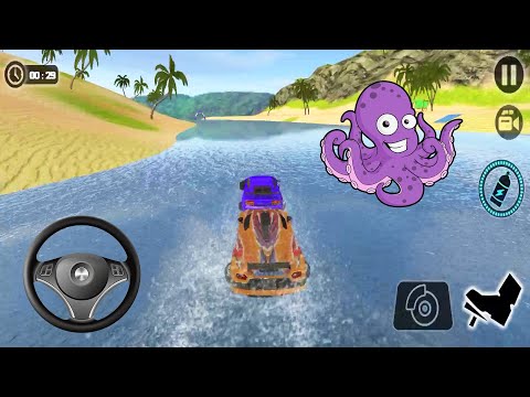 Floating Water Car Driving - Floating Beach Drive Simulator - Android GamePlay
