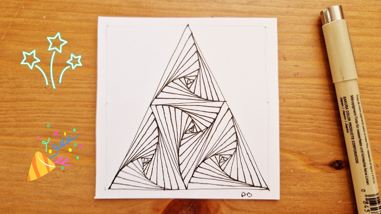 How to make a Paradox Triangle Zentangle Pattern